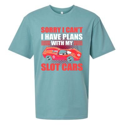 Sorry I Can't I Have Plans With My Slot Cars Slotcar Racing Sueded Cloud Jersey T-Shirt