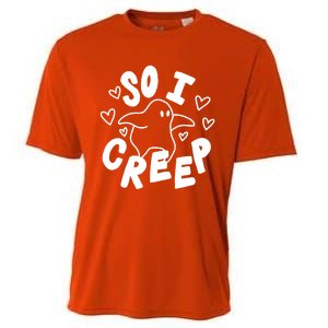 So I Creep Halloween Gift Funny Ghost Cute Spooky Season Gift Cooling Performance Crew T-Shirt