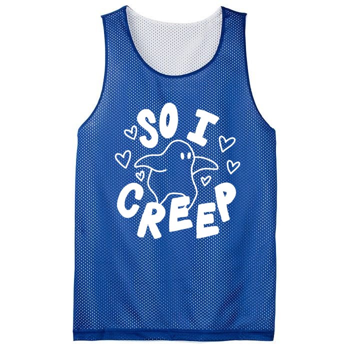 So I Creep Halloween Gift Funny Ghost Cute Spooky Season Gift Mesh Reversible Basketball Jersey Tank