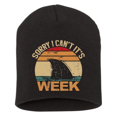 Sorry I Can't It's Week Funny Vintage Shark lovers Short Acrylic Beanie