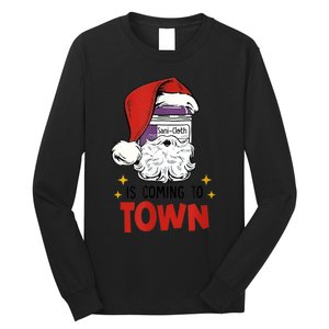 Sani-Cloth Is Coming To Town Funny Christmas Nurse Nursing Long Sleeve Shirt