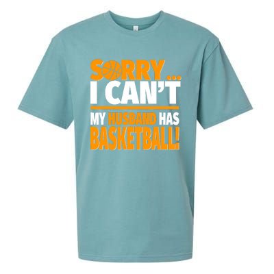 Sorry I Can't My Husband Has Basketball - Basketball Wife Sueded Cloud Jersey T-Shirt