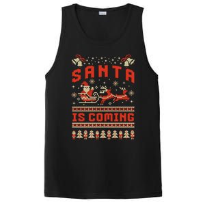 Santa Is Coming Matching Christmas Pajamas Ugly Christmas Gift PosiCharge Competitor Tank