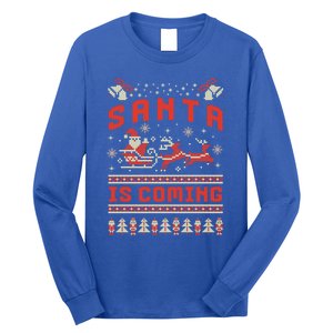 Santa Is Coming Matching Christmas Pajamas Ugly Christmas Gift Long Sleeve Shirt