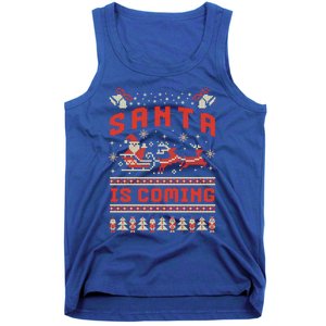 Santa Is Coming Matching Christmas Pajamas Ugly Christmas Gift Tank Top