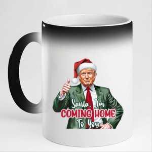 Santa IM Coming Home To You Funny Trump Santa Christmas Cute Gift 11oz Black Color Changing Mug