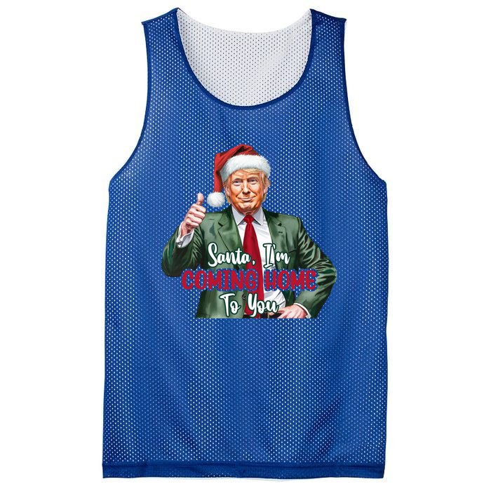 Santa IM Coming Home To You Funny Trump Santa Christmas Cute Gift Mesh Reversible Basketball Jersey Tank