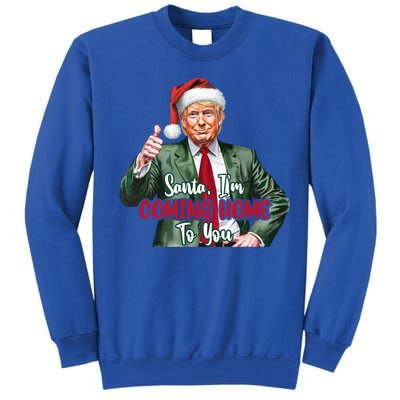 Santa IM Coming Home To You Funny Trump Santa Christmas Cute Gift Tall Sweatshirt