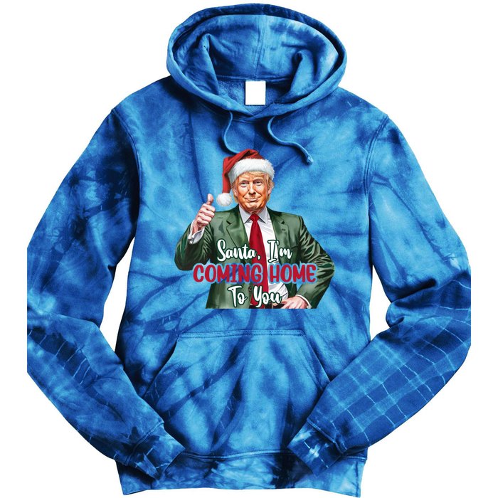 Santa IM Coming Home To You Funny Trump Santa Christmas Cute Gift Tie Dye Hoodie