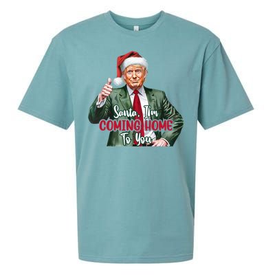 Santa IM Coming Home To You Funny Trump Santa Christmas Cute Gift Sueded Cloud Jersey T-Shirt