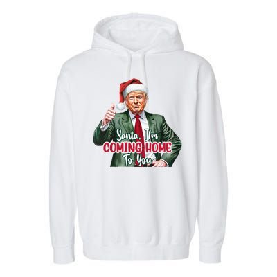 Santa IM Coming Home To You Funny Trump Santa Christmas Cute Gift Garment-Dyed Fleece Hoodie