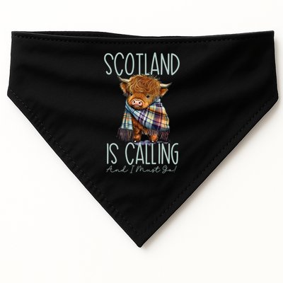 Scotland Is Calling And I Must Go! Highland Cow Gift USA-Made Doggie Bandana