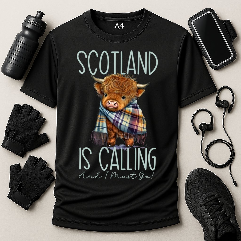 Scotland Is Calling And I Must Go! Highland Cow Gift Performance Shirt