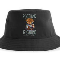 Scotland Is Calling And I Must Go! Highland Cow Gift Sustainable Bucket Hat