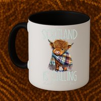 Scotland Is Calling And I Must Go! Highland Cow Gift Mug