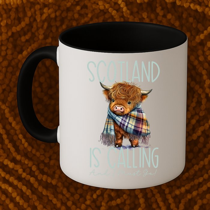 Scotland Is Calling And I Must Go! Highland Cow Gift Mug