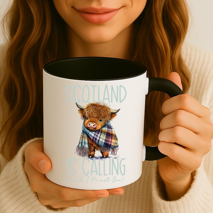 Scotland Is Calling And I Must Go! Highland Cow Gift Mug
