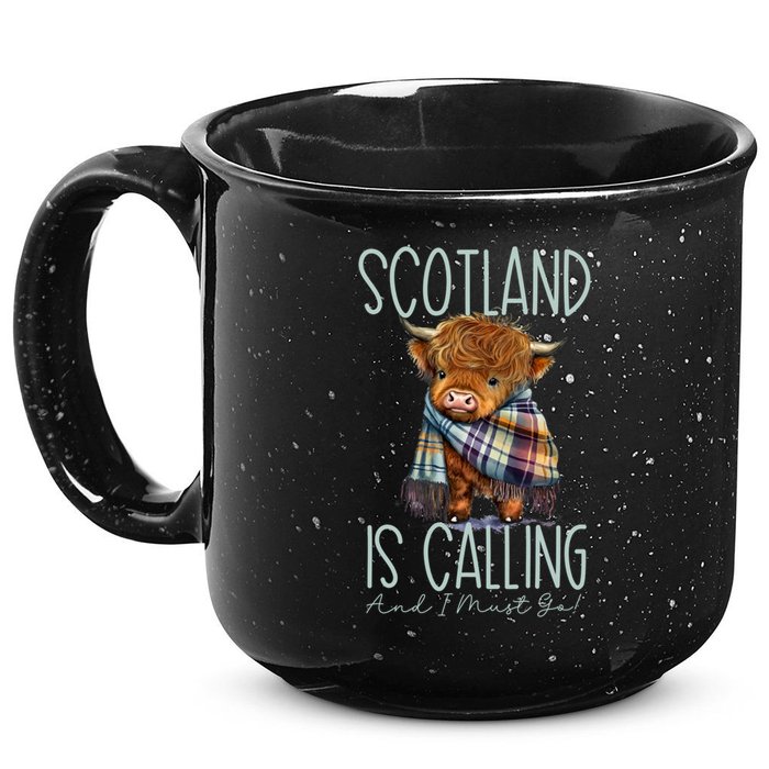 Scotland Is Calling And I Must Go! Highland Cow Gift 15oz Campfire Ceramic Mug