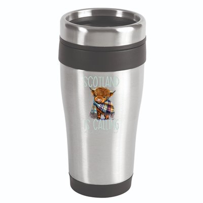 Scotland Is Calling And I Must Go! Highland Cow Gift 16oz Travel Tumbler
