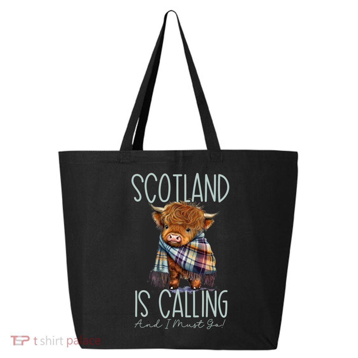 Scotland Is Calling And I Must Go! Highland Cow Gift 25L Jumbo Tote