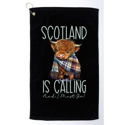 Scotland Is Calling And I Must Go! Highland Cow Gift Golf Towel