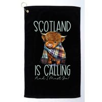 Scotland Is Calling And I Must Go! Highland Cow Gift Golf Towel