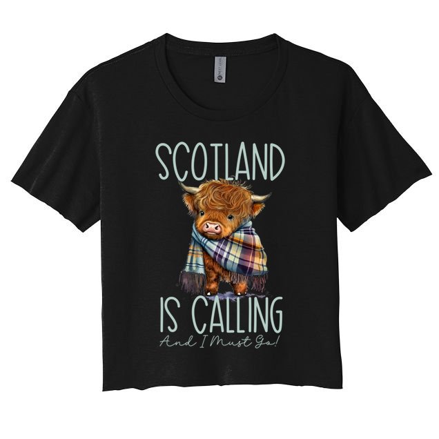Scotland Is Calling And I Must Go! Highland Cow Gift Crop Top