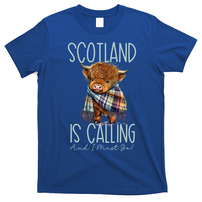 Scotland Is Calling And I Must Go! Highland Cow Gift T-Shirt