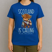 Scotland Is Calling And I Must Go! Highland Cow Gift T-Shirt