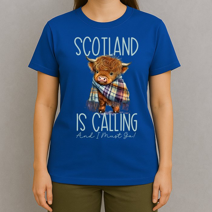 Scotland Is Calling And I Must Go! Highland Cow Gift T-Shirt