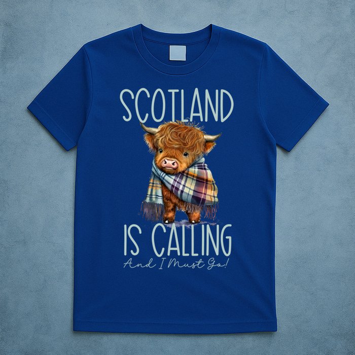 Scotland Is Calling And I Must Go! Highland Cow Gift T-Shirt