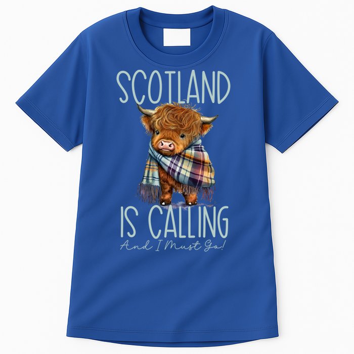 Scotland Is Calling And I Must Go! Highland Cow Gift Tall T-Shirt