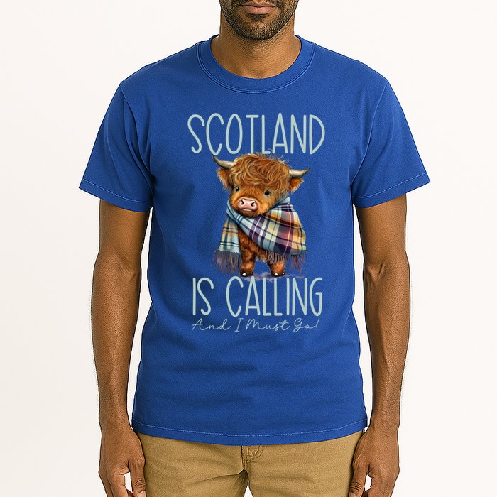 Scotland Is Calling And I Must Go! Highland Cow Gift Tall T-Shirt