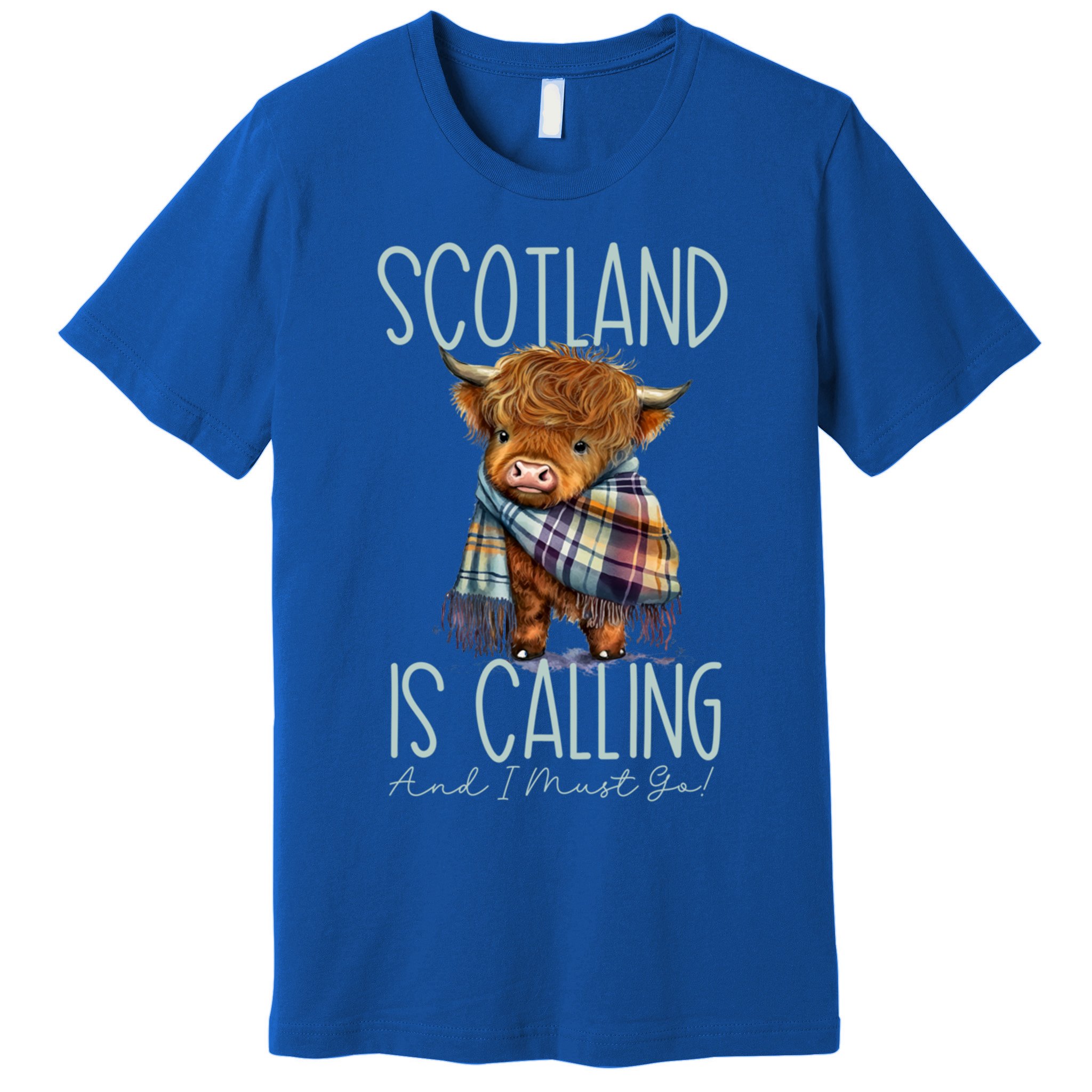 Scotland Is Calling And I Must Go! Highland Cow Gift Premium T-Shirt