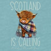 Scotland Is Calling And I Must Go! Highland Cow Gift Sueded Cloud Jersey T-Shirt
