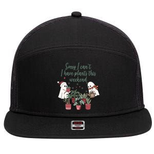 Sorry I CanT I Have Plants This Weekend Christmas Plant Lady 7 Panel Mesh Trucker Snapback Hat