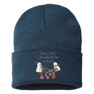 Sorry I CanT I Have Plants This Weekend Christmas Plant Lady Sustainable Knit Beanie