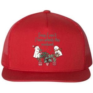 Sorry I CanT I Have Plants This Weekend Christmas Plant Lady Flat Bill Trucker Hat