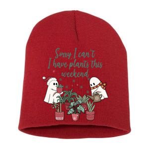 Sorry I CanT I Have Plants This Weekend Christmas Plant Lady Short Acrylic Beanie