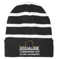 Socialism Is Communism For Slow Learners Striped Beanie with Solid Band