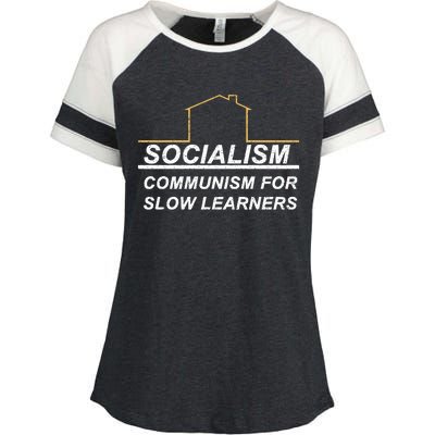 Socialism Is Communism For Slow Learners Enza Ladies Jersey Colorblock Tee