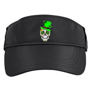 Sugar Irish Clover Skull St Patricks Day Adult Drive Performance Visor