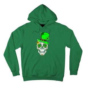 Sugar Irish Clover Skull St Patricks Day Hoodie