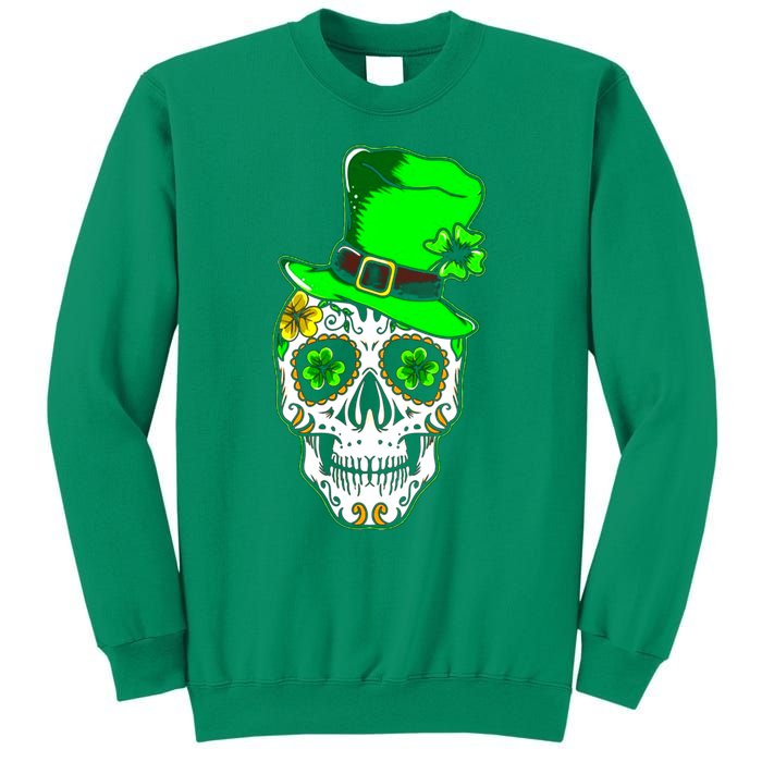 Sugar Irish Clover Skull St Patricks Day Sweatshirt