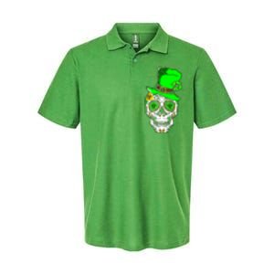 Sugar Irish Clover Skull St Patricks Day Softstyle Adult Sport Polo