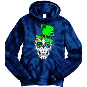 Sugar Irish Clover Skull St Patricks Day Tie Dye Hoodie