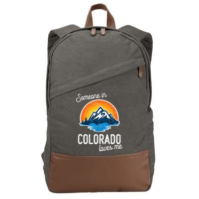 Someone In Colorado Loves Me Cotton Canvas Backpack