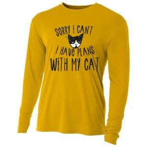 Sorry I Cant I Have Plans With My Cat Gift Cooling Performance Long Sleeve Crew