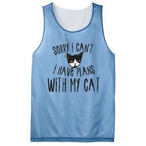 Sorry I Cant I Have Plans With My Cat Gift Mesh Reversible Basketball Jersey Tank