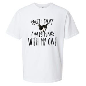 Sorry I Cant I Have Plans With My Cat Gift Sueded Cloud Jersey T-Shirt